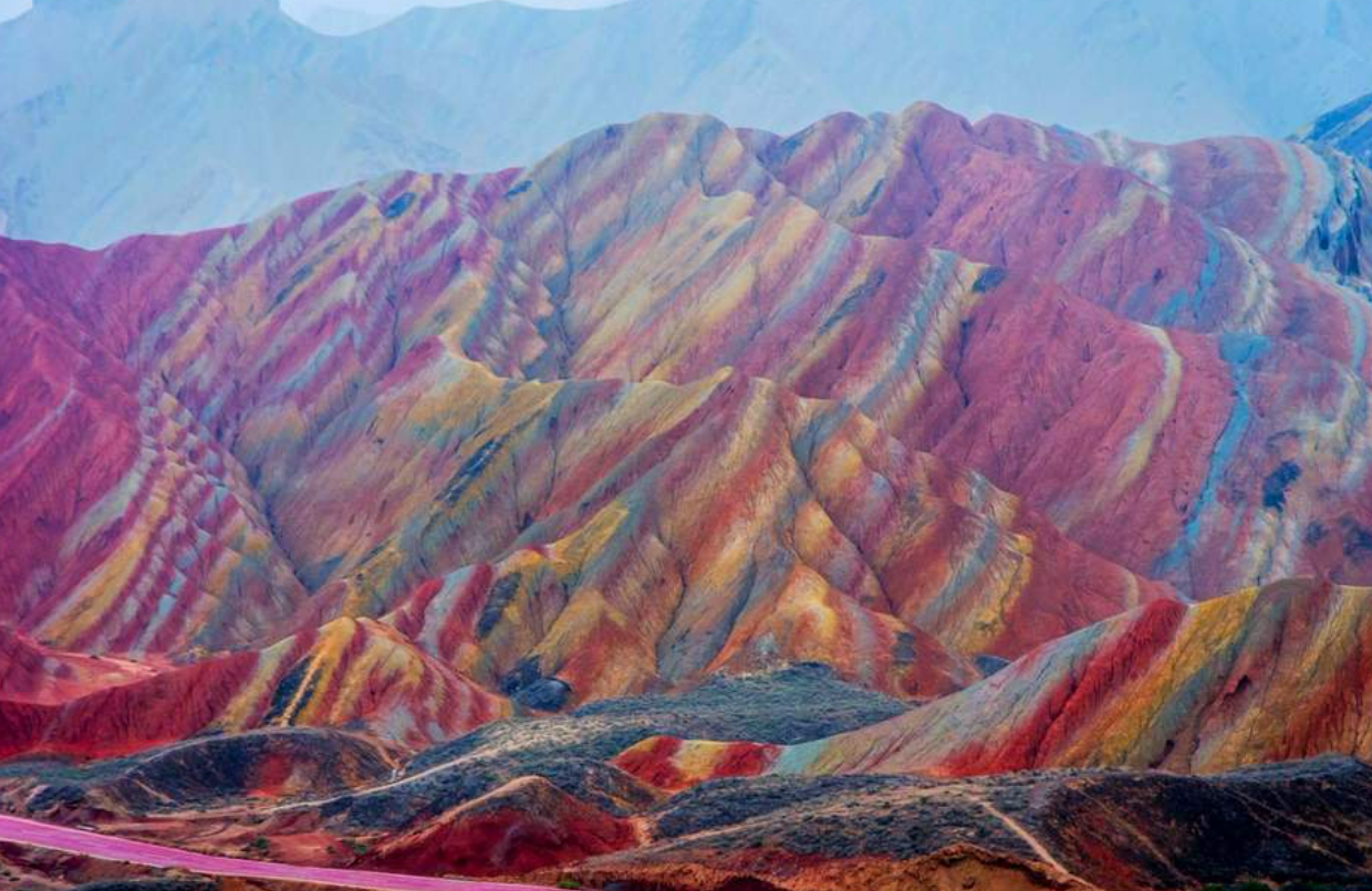 rainbow mountains in Zhangye